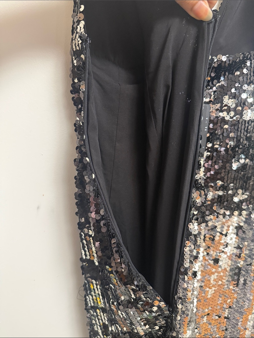 NWT | Rachel Zoe Silver and Black Long Sleeve Venus Gown Size 6 & 8 - Picture 8 of 8